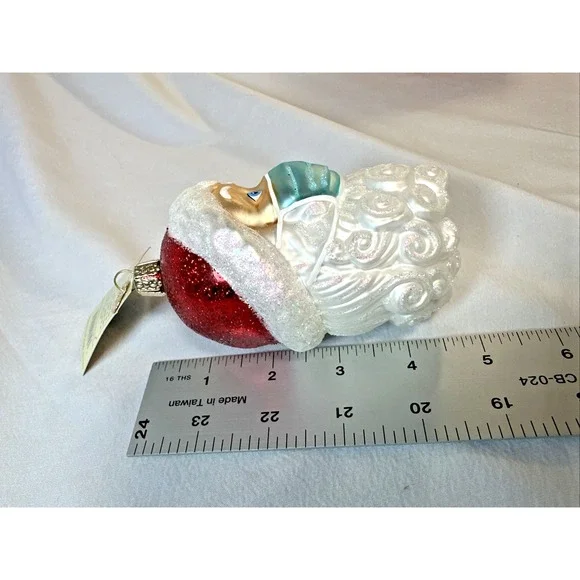 OLD WORLD CHRISTMAS Santa in Face Mask Doctor/Surgeon/Nurse Ornament Glass Blown - Picture 3 of 5